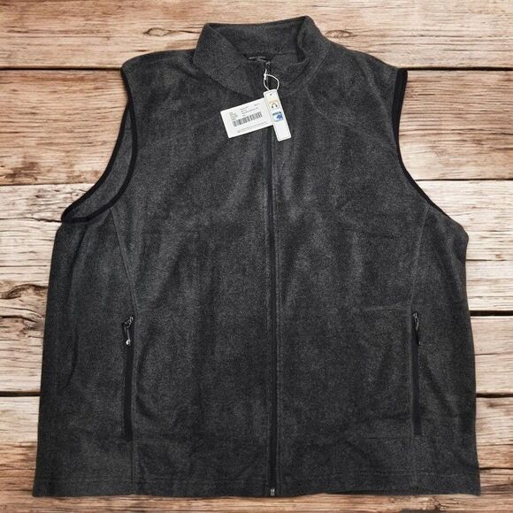 North End Other - Men’s 3XL North End Voyage Vest Heather Charcoal Fleece Zip Pockets Audio Port
